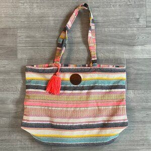 Rip Curl Striped Tote Bag Pink Multicolor